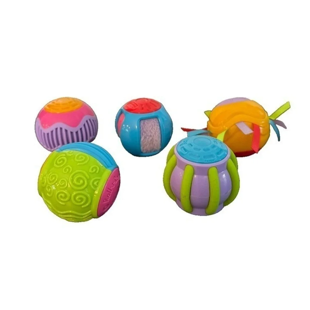 Fisher Price Touch & Tickle Roll-A-Rounds Sensory Toys Lot Of 5 Textured